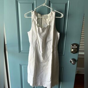 Beautiful White JCrew Scalloped Dress Size 6